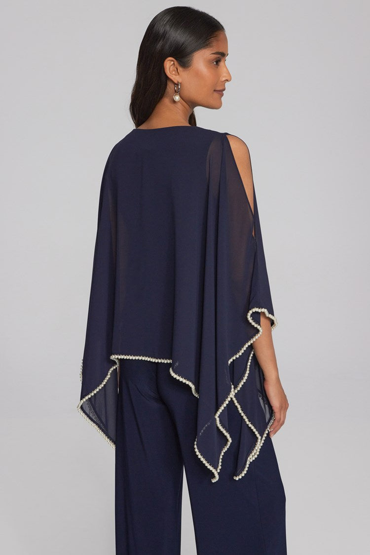 Joseph Ribkoff Chiffon and Silky Knit Poncho Top