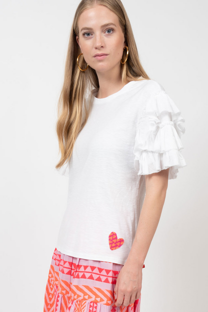 Ruffled Sleeve Tee