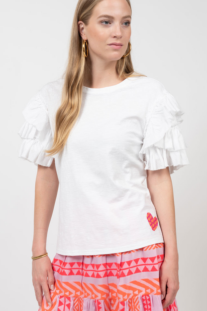 Ruffled Sleeve Tee
