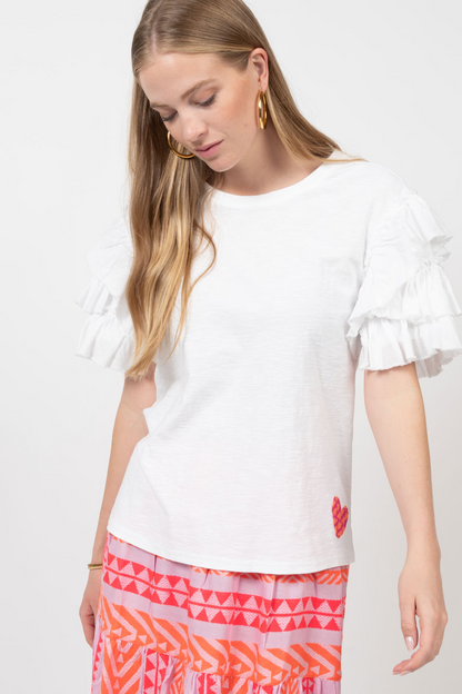Ruffled Sleeve Tee