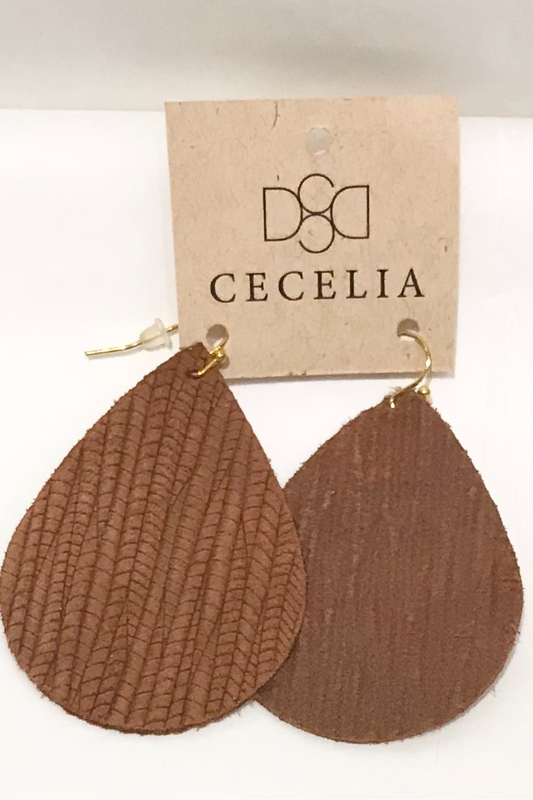 Large Leather Teardrop Earrings