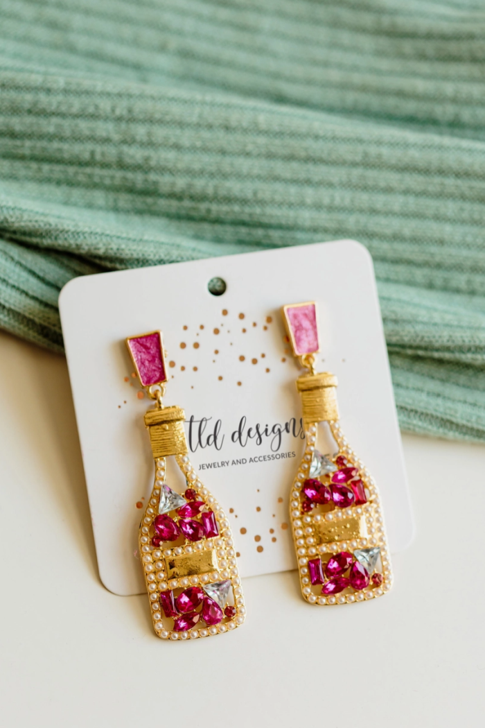CHAMPAGNE BOTTLE EARRINGS