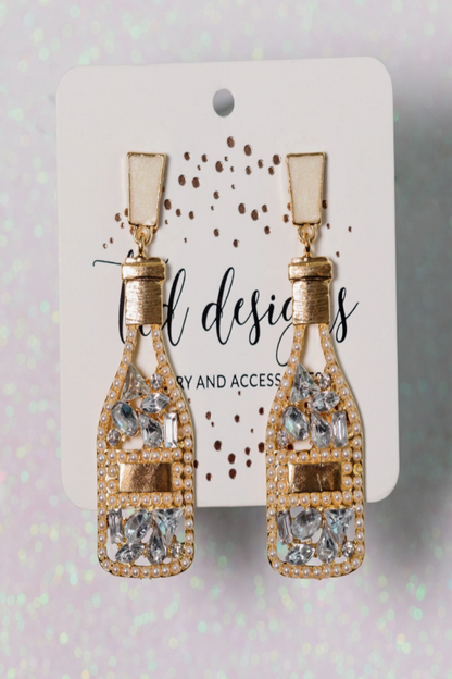 CHAMPAGNE BOTTLE EARRINGS