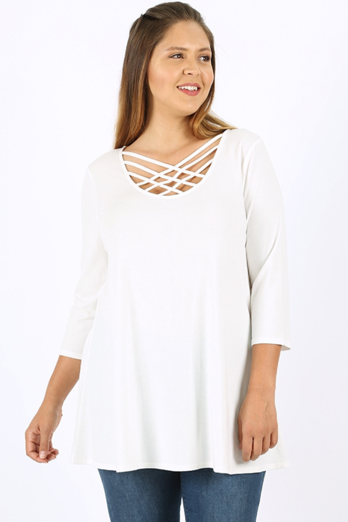 Premium fabric triple lattice top