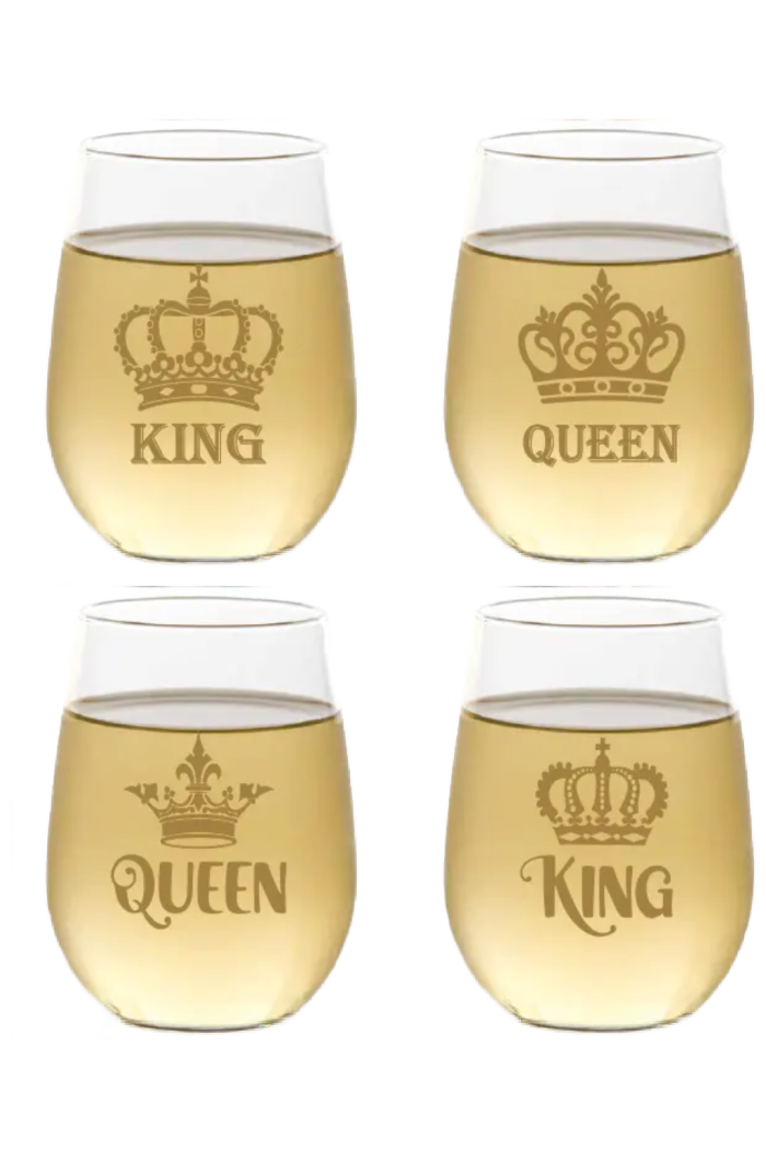 MARDI GRAS INSPIRED SHATTERPROOF WINE GLASS S/4