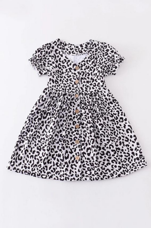 Black leopard print dress mommy & me