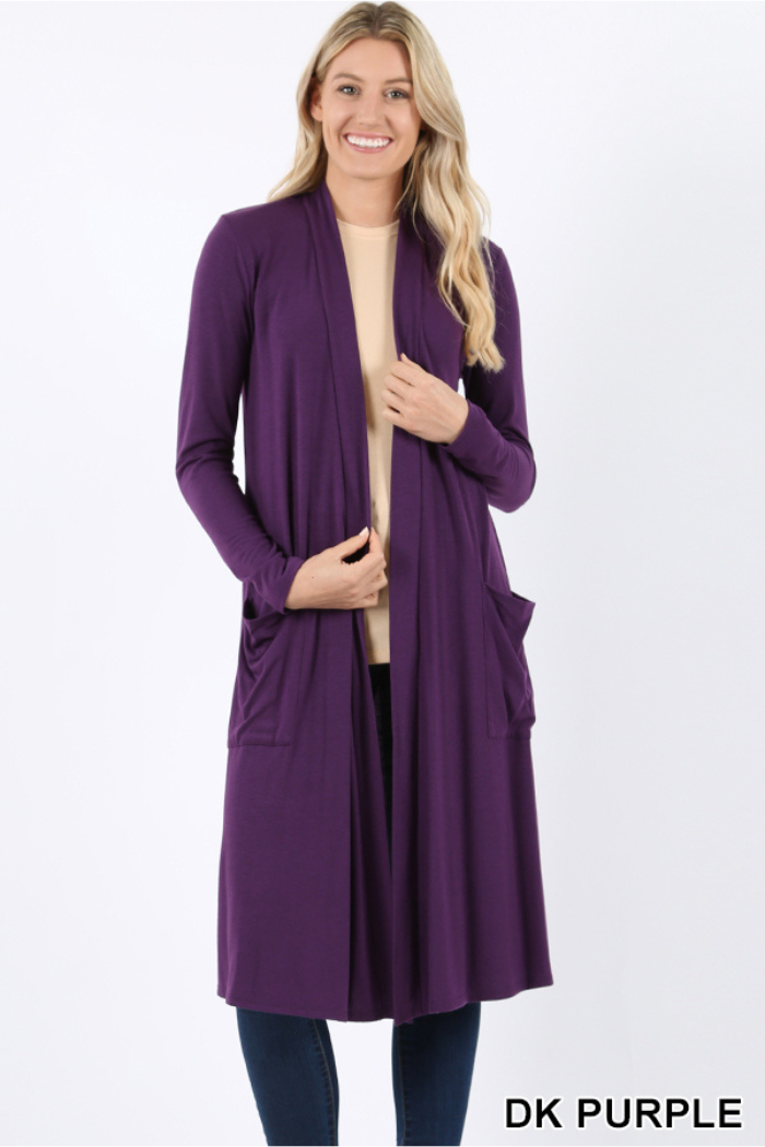 Slouchy pocket open cardigan