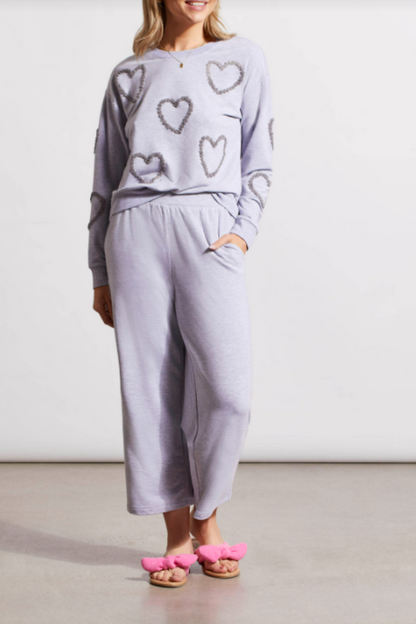 Heart Sweatshirt & Cropped Jogger Set