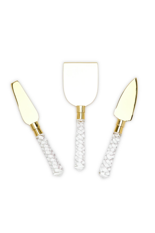 CRYSTAL CLEAR S/3 CHEESE KNIVES IN GIFT BOX
