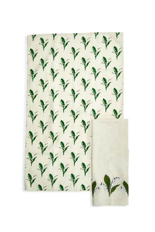 LILY OF THE VALLEY SET OF 2 DISH TOWELS