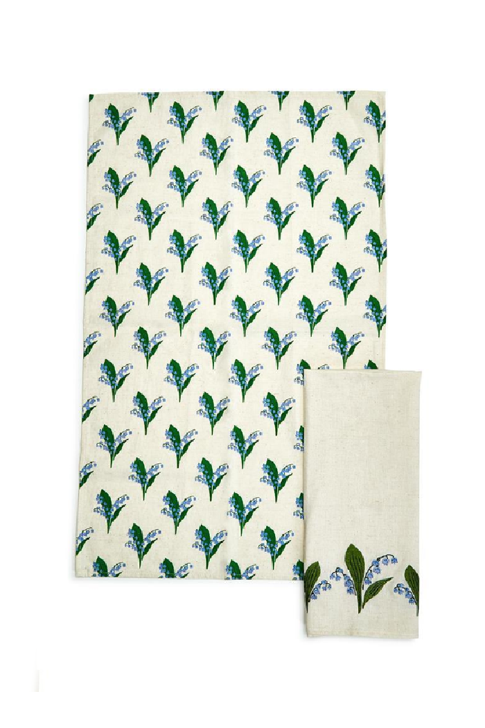 LILY OF THE VALLEY SET OF 2 DISH TOWELS
