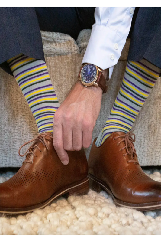 Men's Mardi Gras Stripe Socks