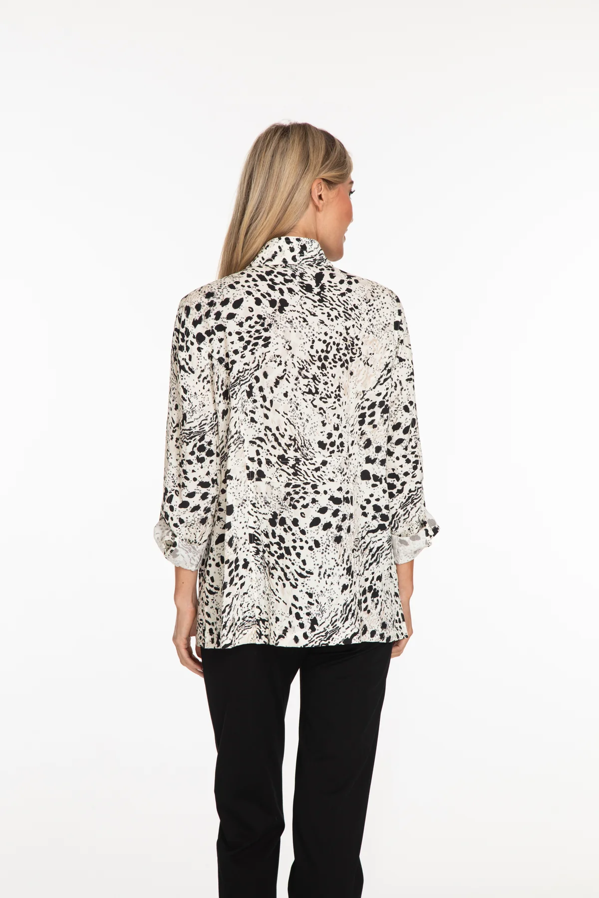 PRINT CRINKLE WOVEN JACKET