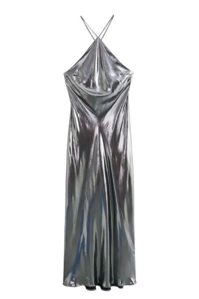 Halter Open Back Maxi Dress