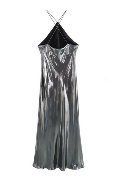 Halter Open Back Maxi Dress