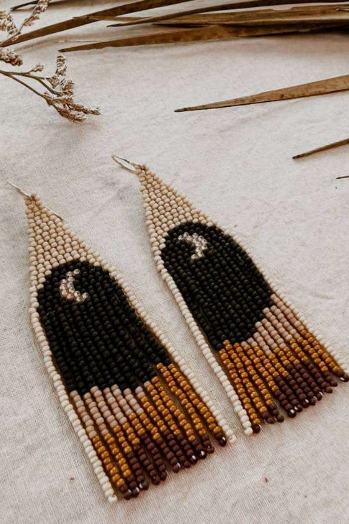 Evening Moonscape Set Hand beaded Earrings