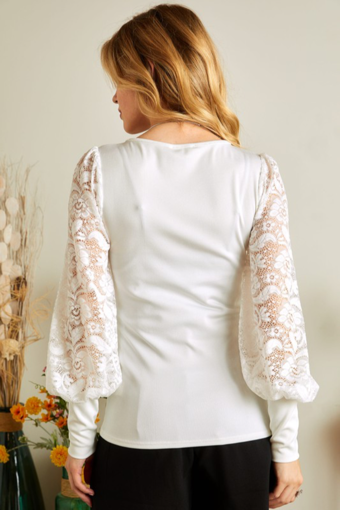 Lace Sleeve Top