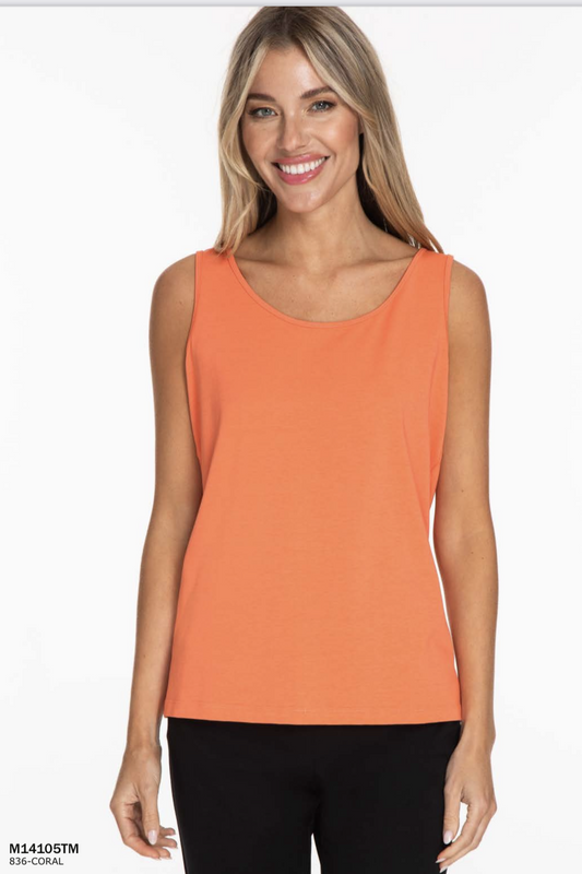 Double scoop neck tank