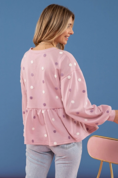 Multi Pom Pom Knit Top