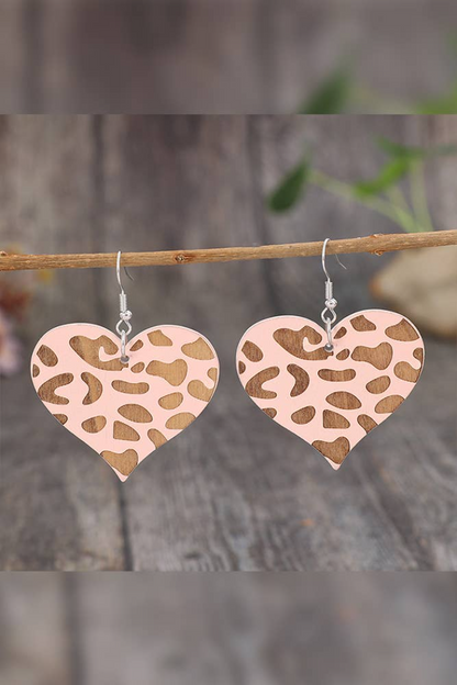 Heart Shaped Wooden Earrings