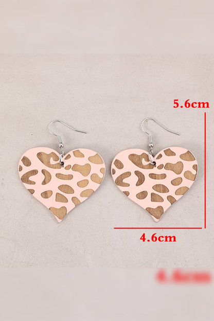 Heart Shaped Wooden Earrings