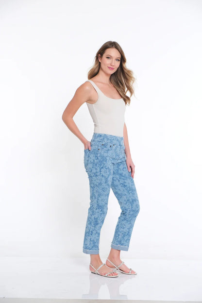 Pull on cuffed ankle jean