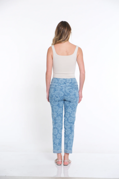 Pull on cuffed ankle jean