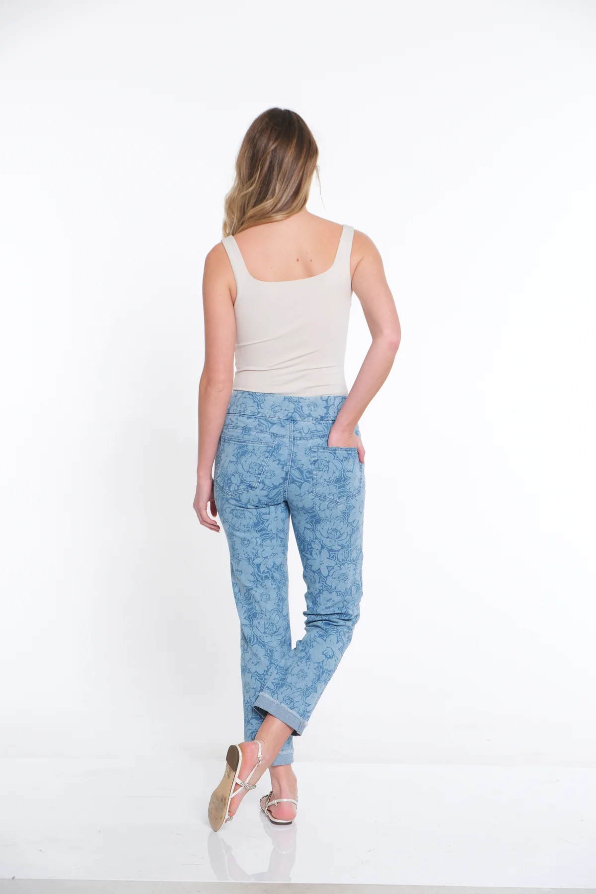 Pull on cuffed ankle jean