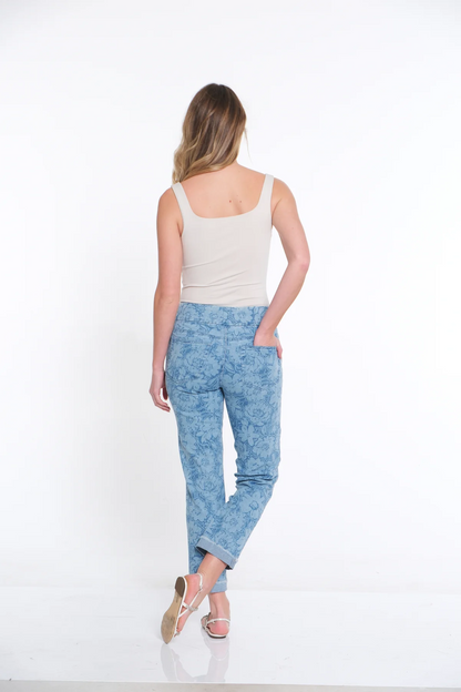 Pull on cuffed ankle jean