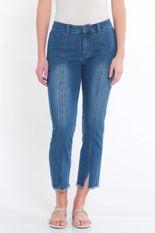 CENTER SEAMED DENIM ANKLE JEAN