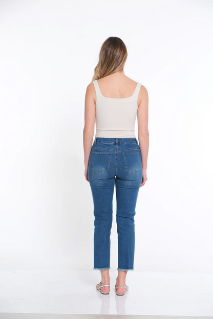 CENTER SEAMED DENIM ANKLE JEAN