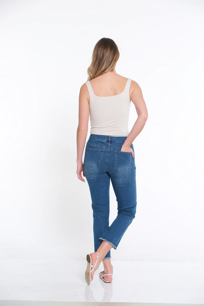 CENTER SEAMED DENIM ANKLE JEAN
