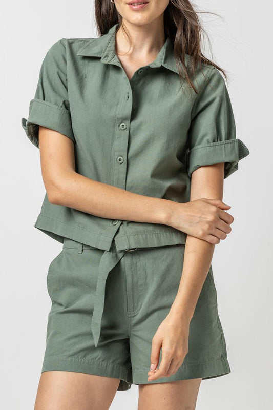 Cuff Sleeve Shirt Jacket