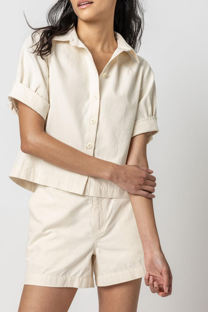 Cuff Sleeve Shirt Jacket