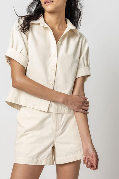 Cuff Sleeve Shirt Jacket