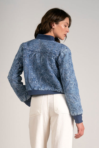 Floral Quilted Bomber