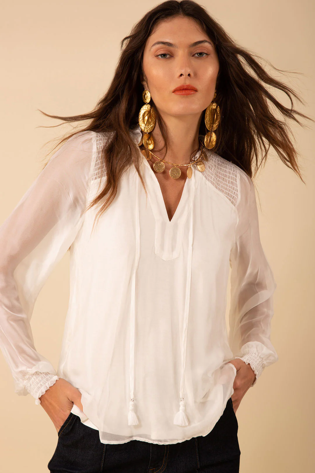 Lucia Solid Chiffon Top