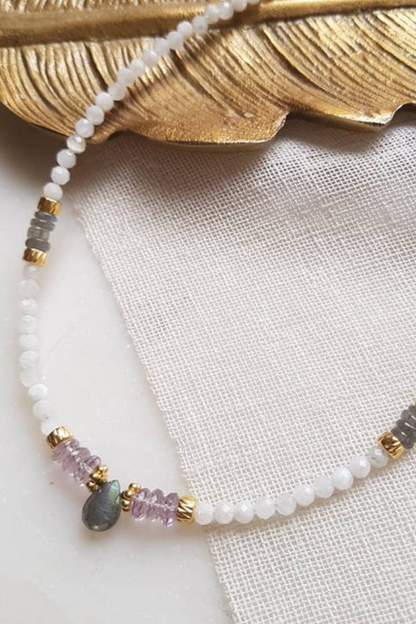 Necklace Moonstone Labradorite - Chanadra