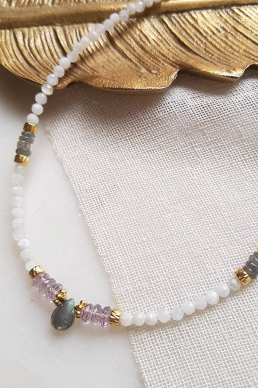 Necklace Moonstone Labradorite - Chanadra