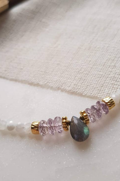 Necklace Moonstone Labradorite - Chanadra
