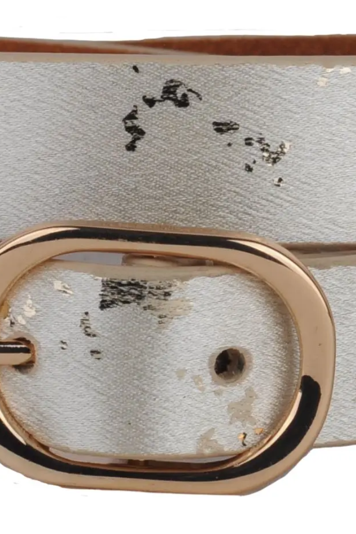 Gold Shimmer Glam Leather Belt