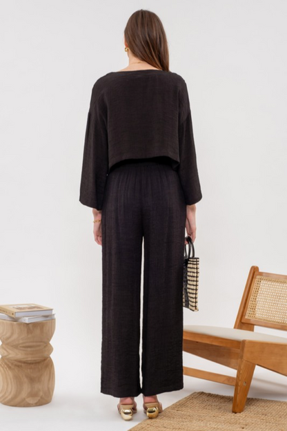 Lightweight Cropped Top and Pants Set