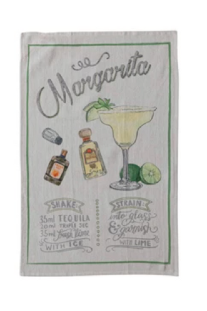 COTTON PRINTED TEA TOWEL/COCKTAIL RECIPE'S