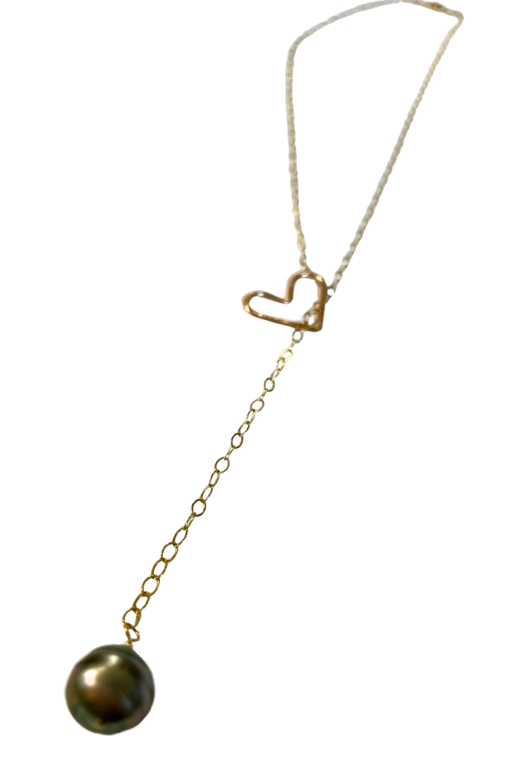 GF Tahitian Pearl Heart Lariat