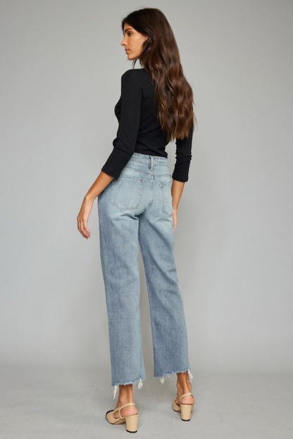 High Rise Slim Wide Leg Jeans