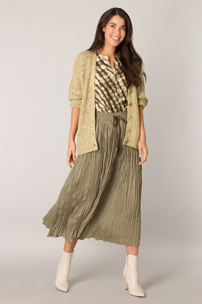 Elastic waist long skirt