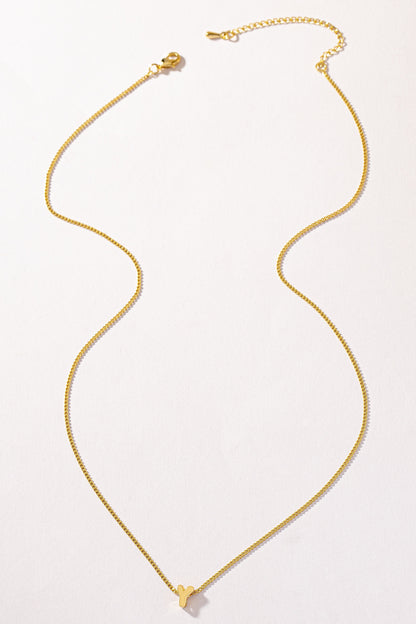 Stainless bubble/balloon letter initial necklace