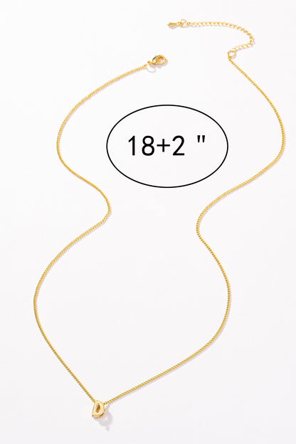 Stainless bubble/balloon letter initial necklace