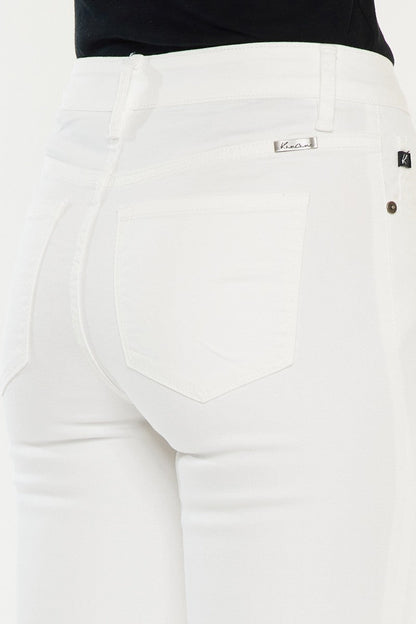 Kan Can High Rise Side Slit Bootcut ( KC20001WT)
