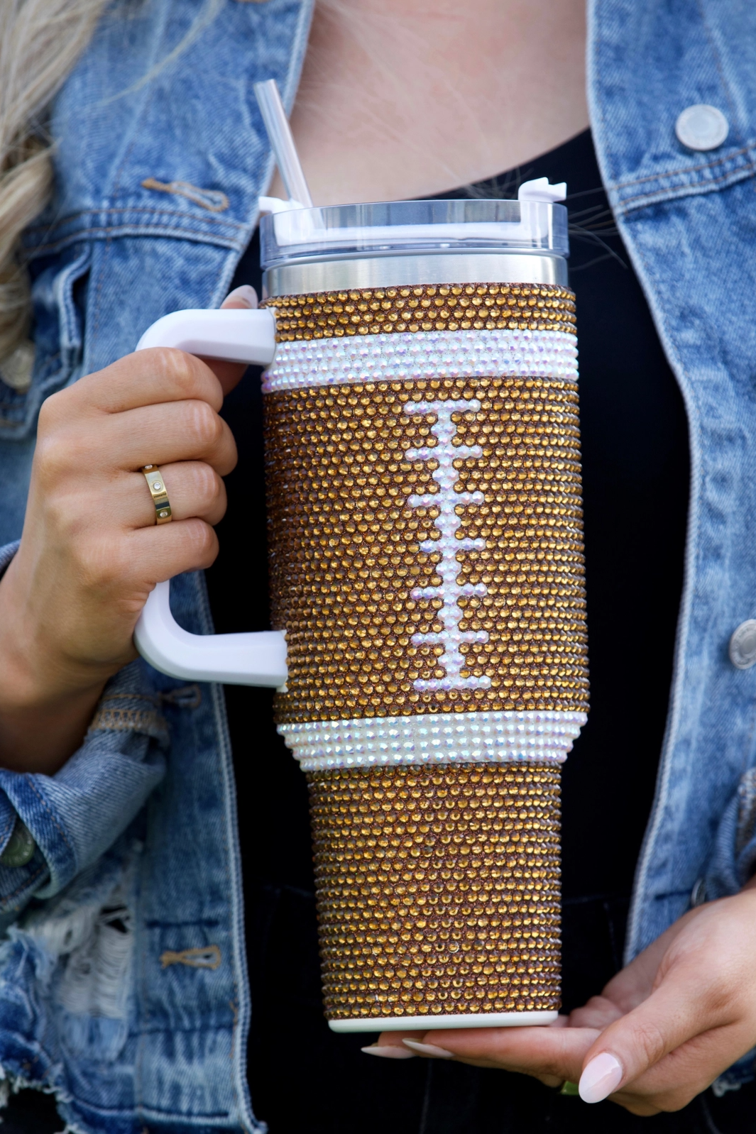 Crystal Football "Blinged Out" 40 oz. Tumbler